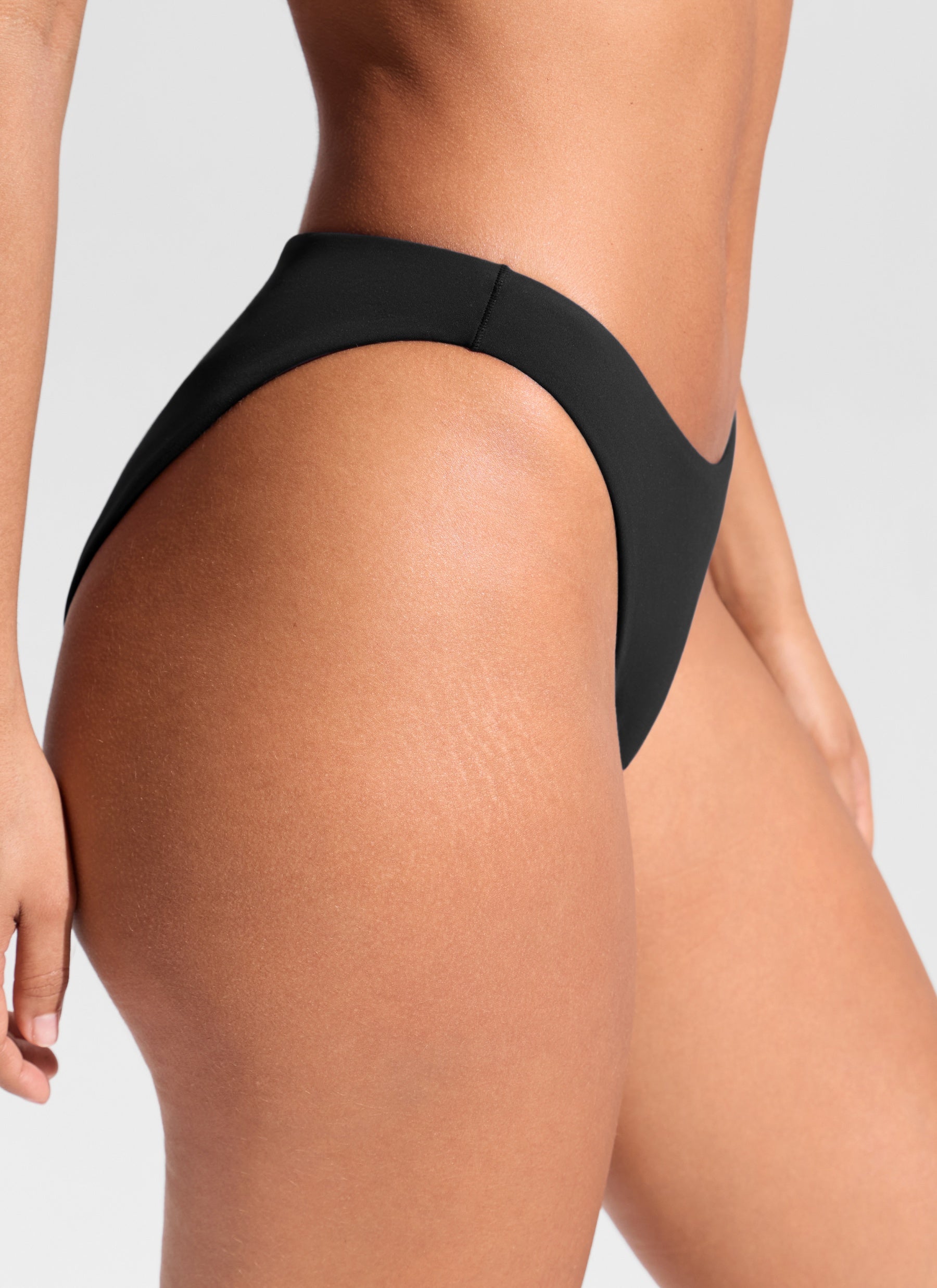 CRZ YOGA Women's Nexfeel Double Lined Low Rise Cheeky Bikini Bottoms Black @model_info:T