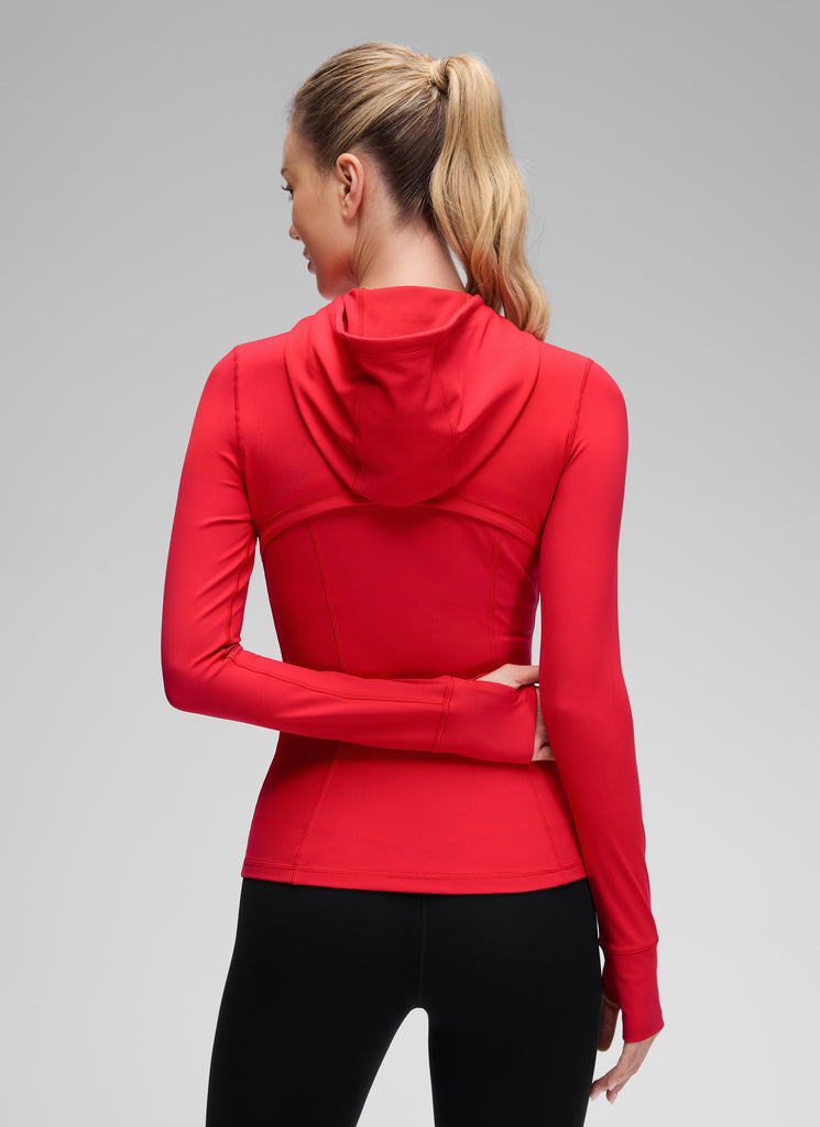 CRZ YOGA Women's Butterluxe Slim Fit Pocket Outerwear Full Zip Hoodies Granita Pink