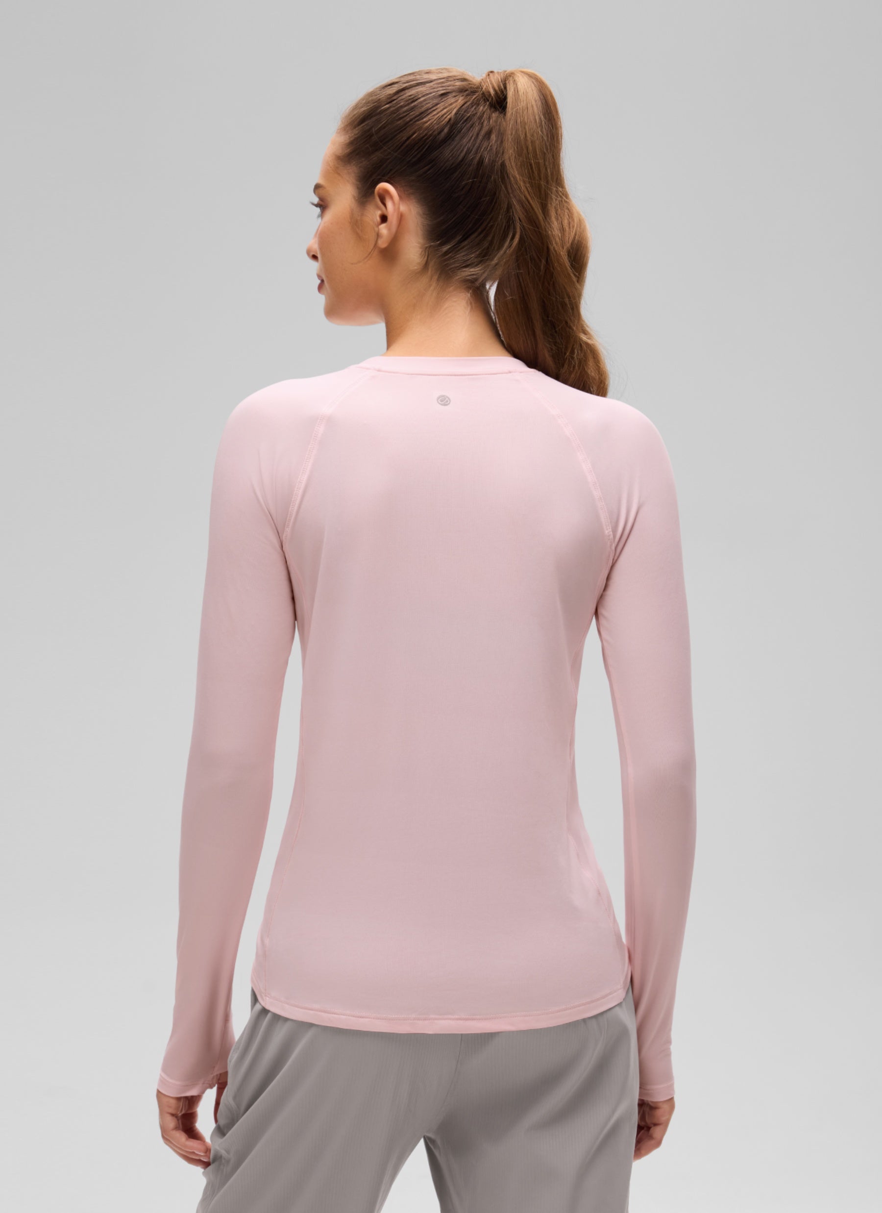 CRZ YOGA Women's Lightweight Sun Shirt Long Sleeve Tops UPF 50+ Strawberry Pink @model_info:T