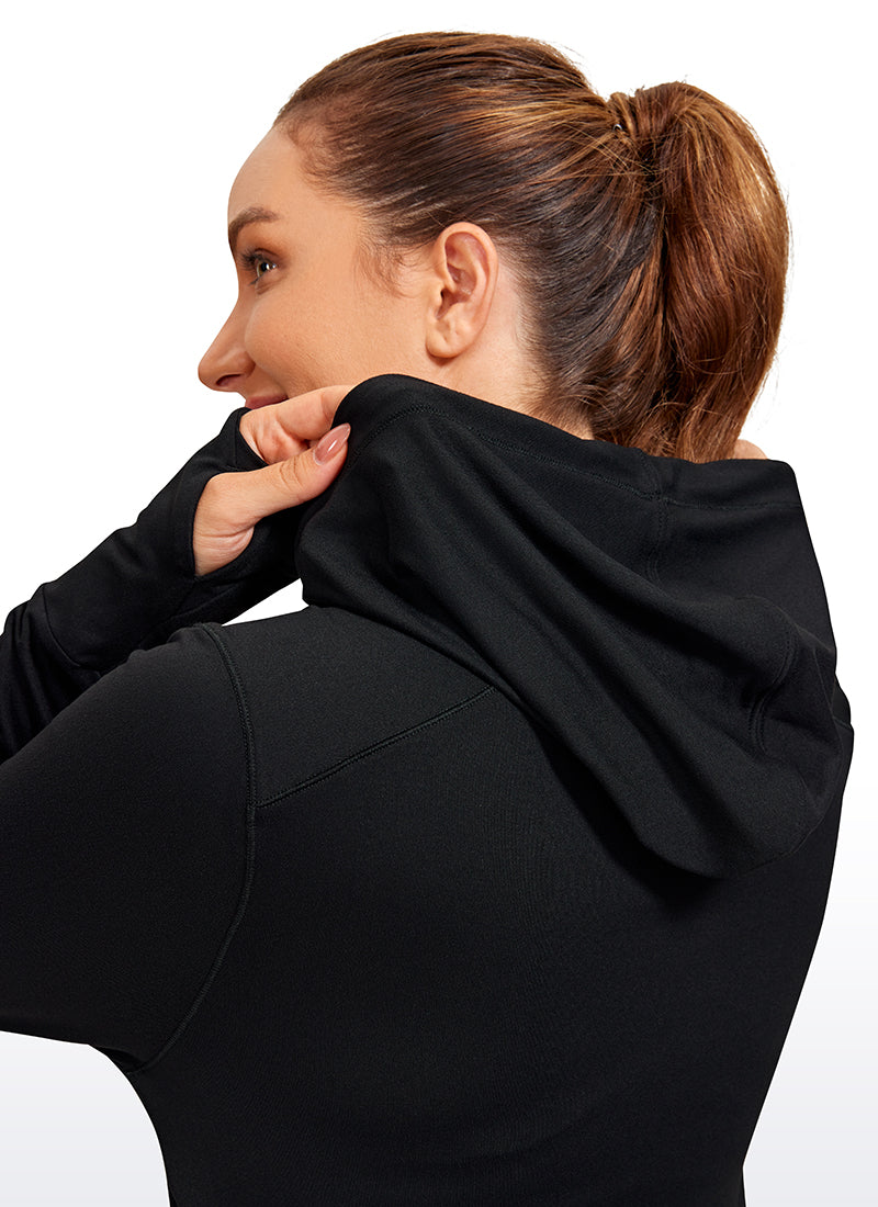 Brushed Feeling Thumbhole Hoodie