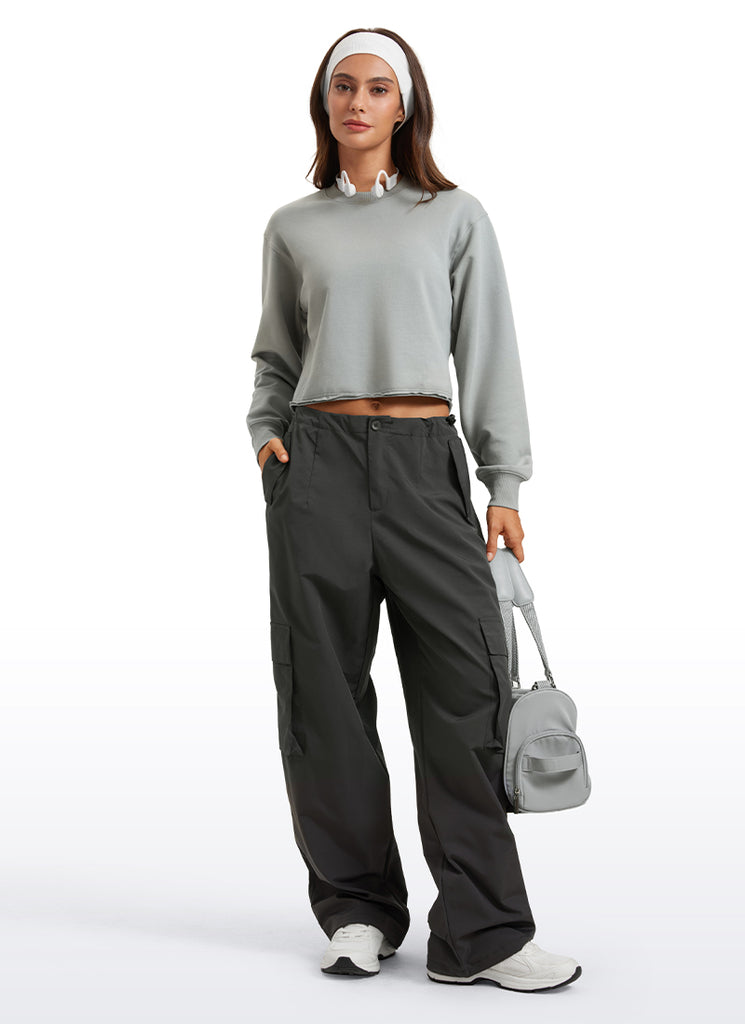 CRZ YOGA Womens Classic Fit Sweat Shirt Crew Neck Pullover Green Jade