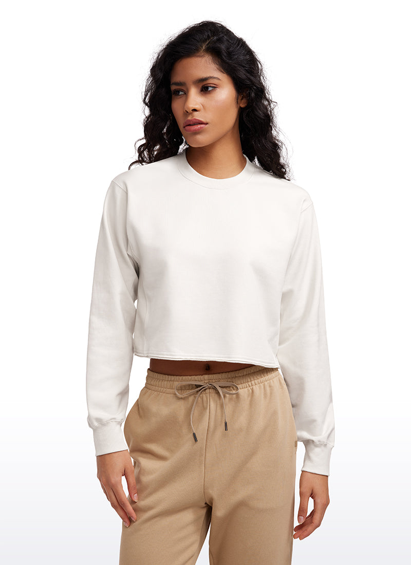 Amenity Double Raw Hem Sweatshirt