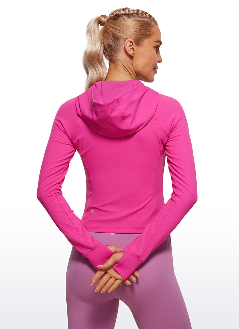 CRZ YOGA Women's Butterluxe Outerwear Full Zip Hoodies Jackets Hibiscus Purple