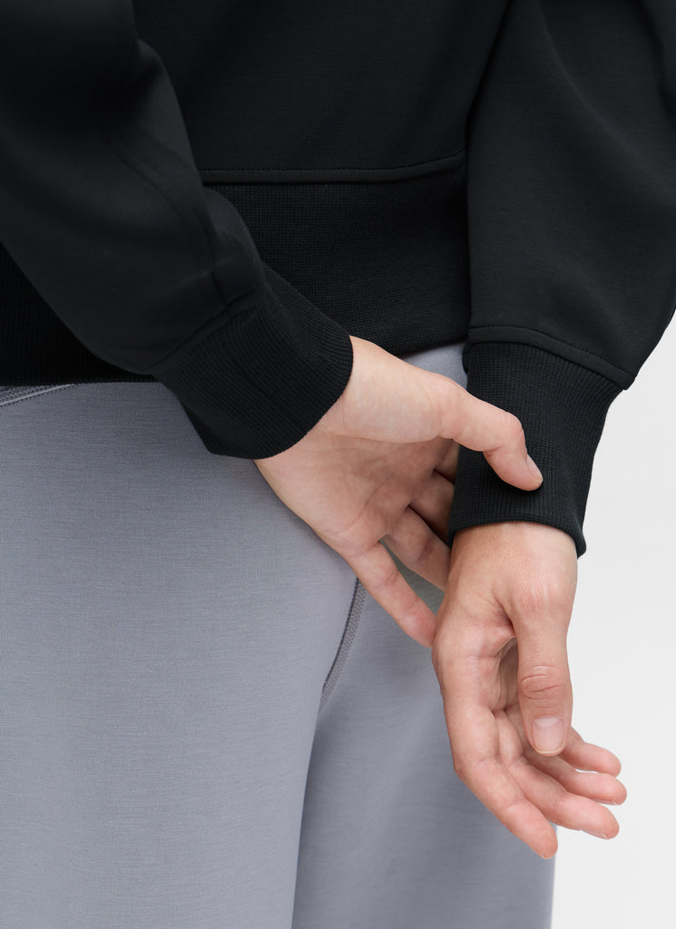 CRZ YOGA Women SoftAura Halfzip Sweatshirt Pullover Long Sleeve Pocket Black