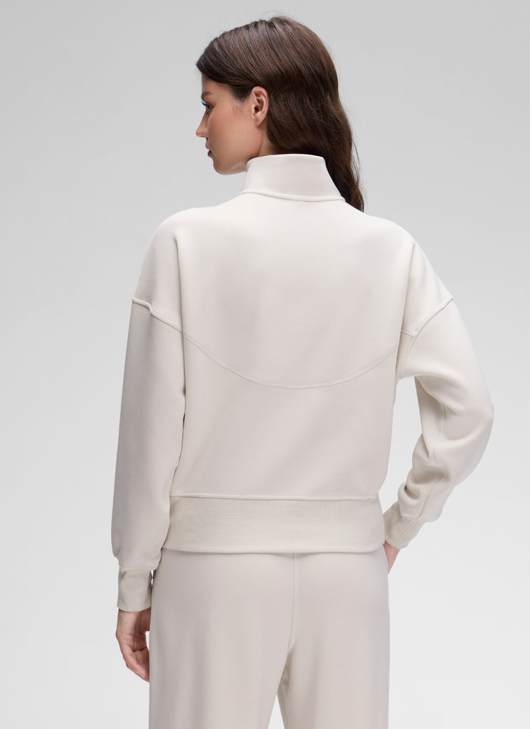 CRZ YOGA Women SoftAura Halfzip Sweatshirt Pullover Long Sleeve Pocket Milky White