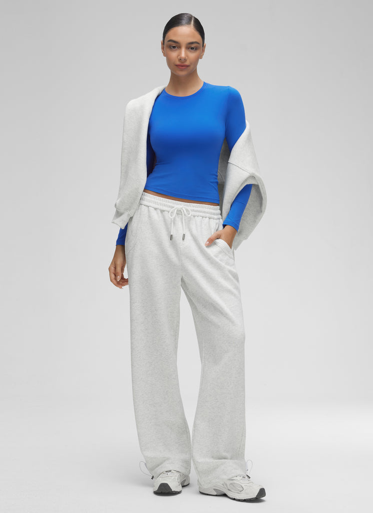 CRZ YOGA Women's Crew Neck Tight Fit Long Sleeve Shirts Casual Tee Hot Fudge Brown