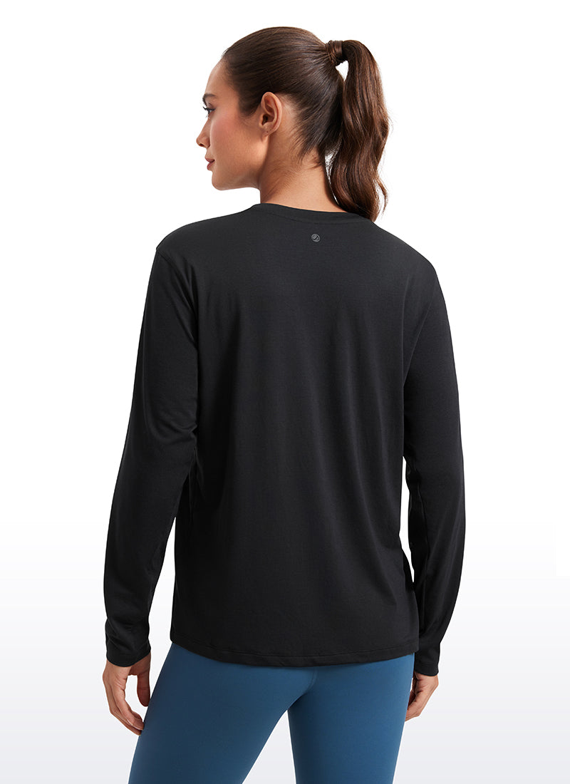 Workout Hip Length Crewneck Long Sleeve