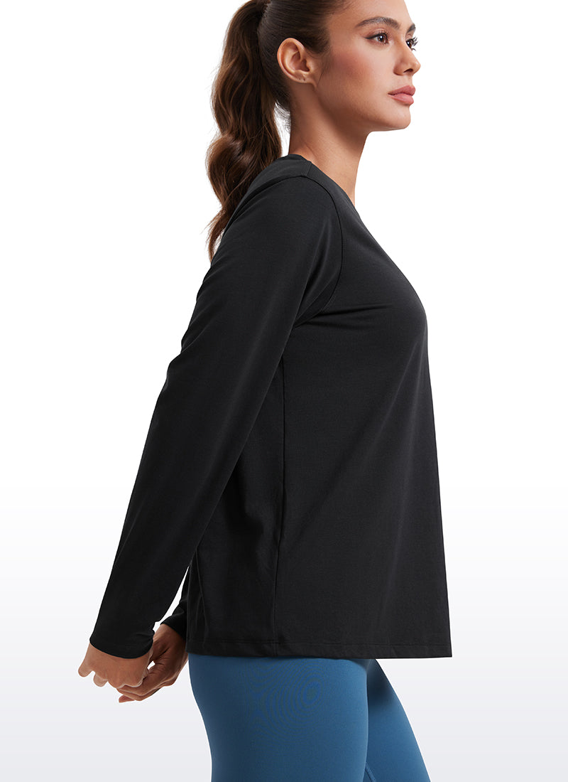 Workout Hip Length Crewneck Long Sleeve