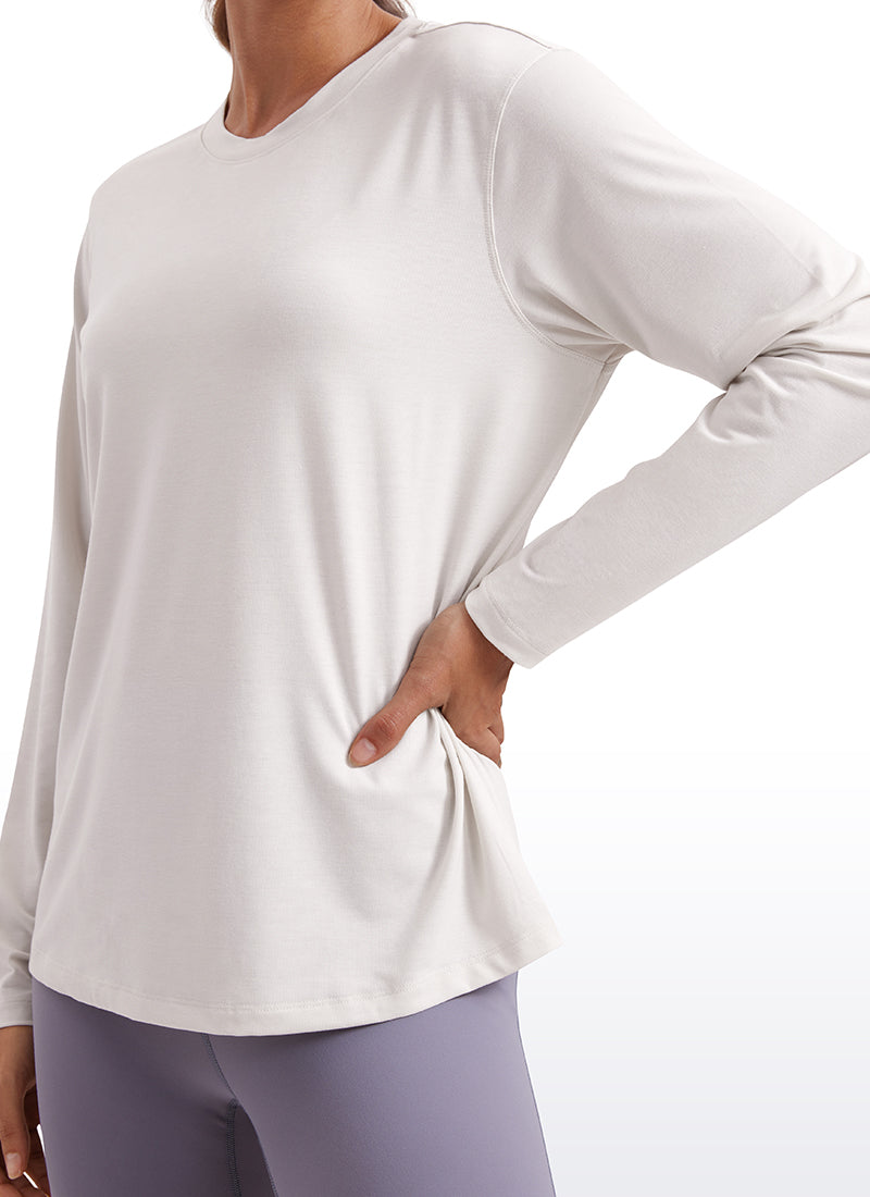 Workout Hip Length Crewneck Long Sleeve