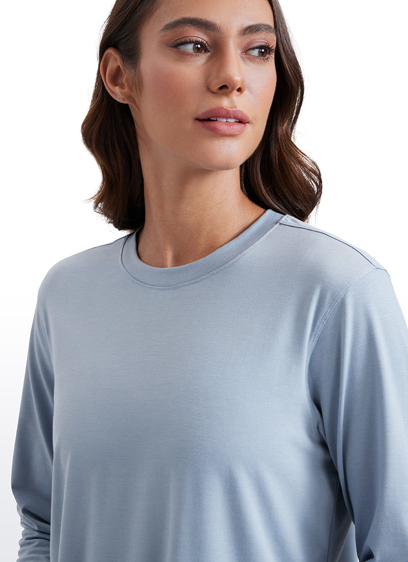Workout Hip Length Crewneck Long Sleeve