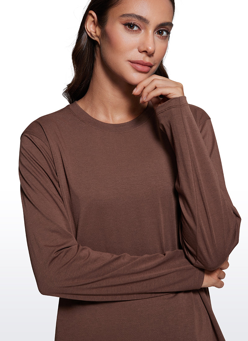 Workout Hip Length Crewneck Long Sleeve