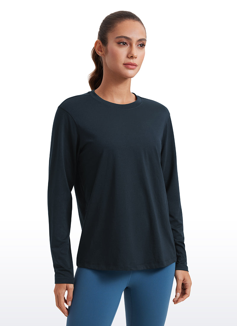 Workout Hip Length Crewneck Long Sleeve