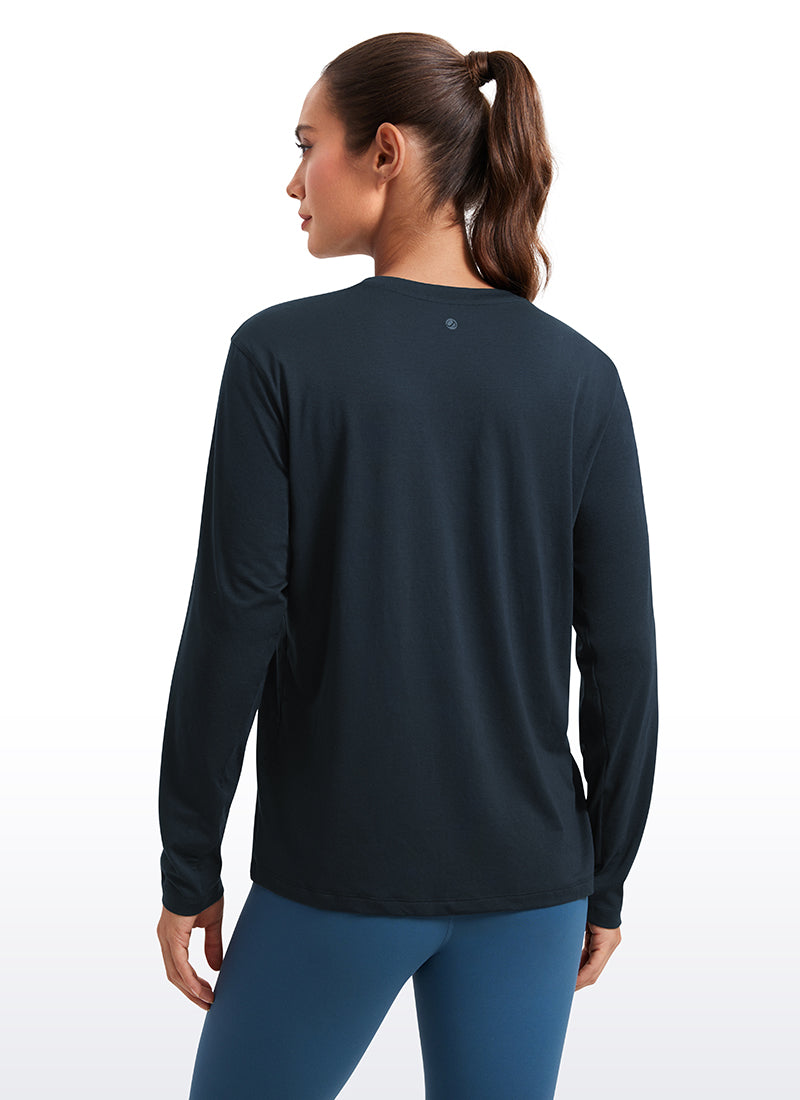 Workout Hip Length Crewneck Long Sleeve