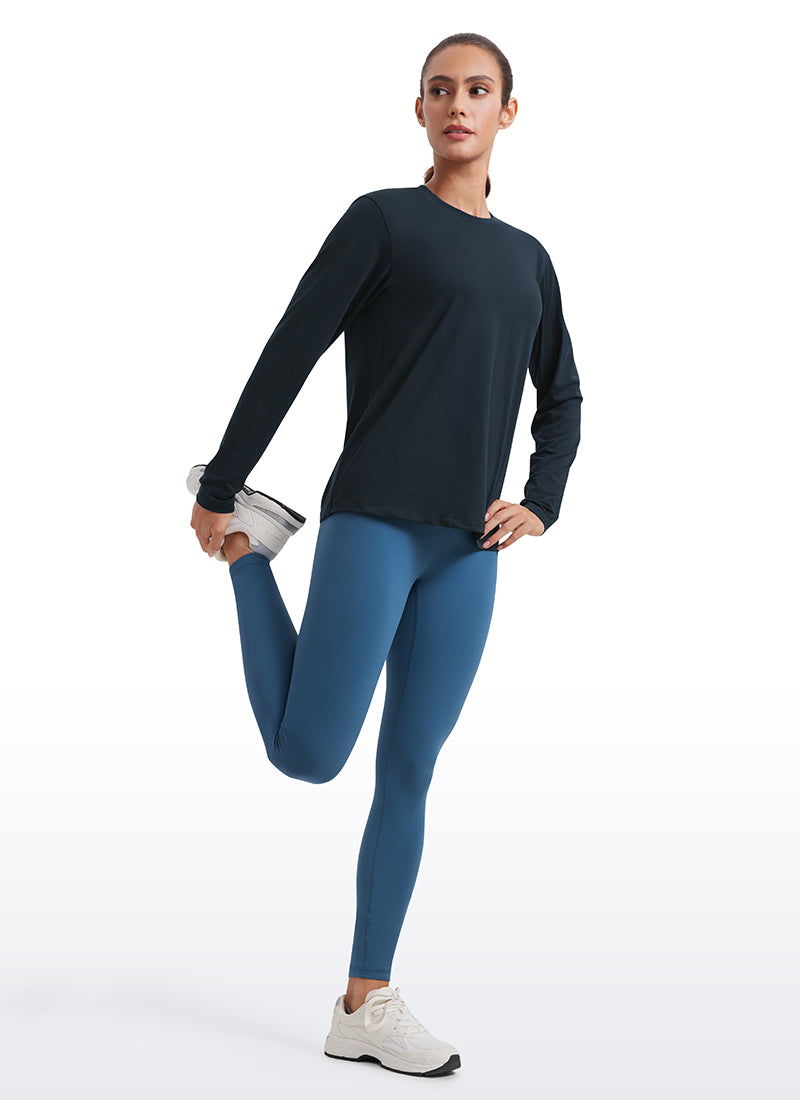 Workout Hip Length Crewneck Long Sleeve