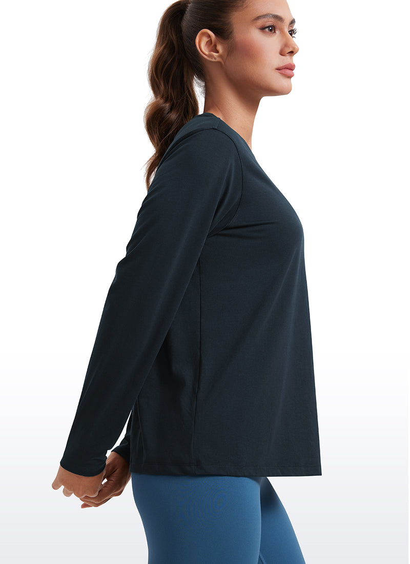 Workout Hip Length Crewneck Long Sleeve