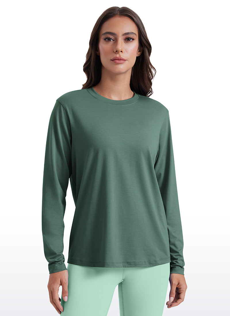 Workout Hip Length Crewneck Long Sleeve