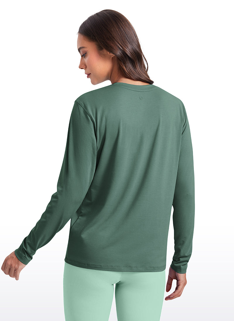 Workout Hip Length Crewneck Long Sleeve