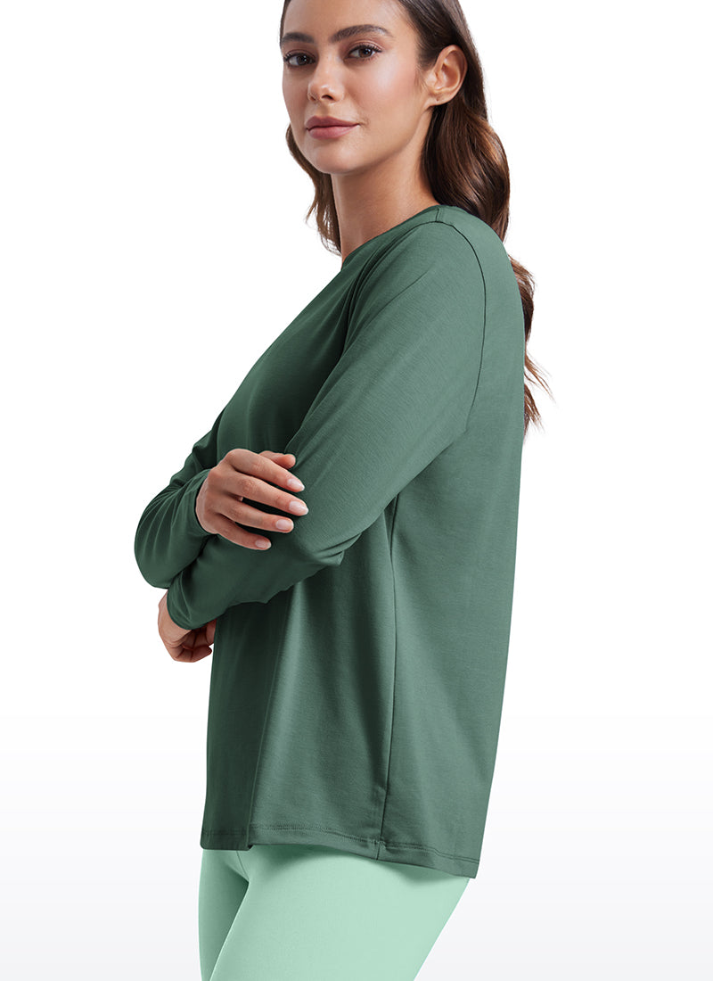 Workout Hip Length Crewneck Long Sleeve