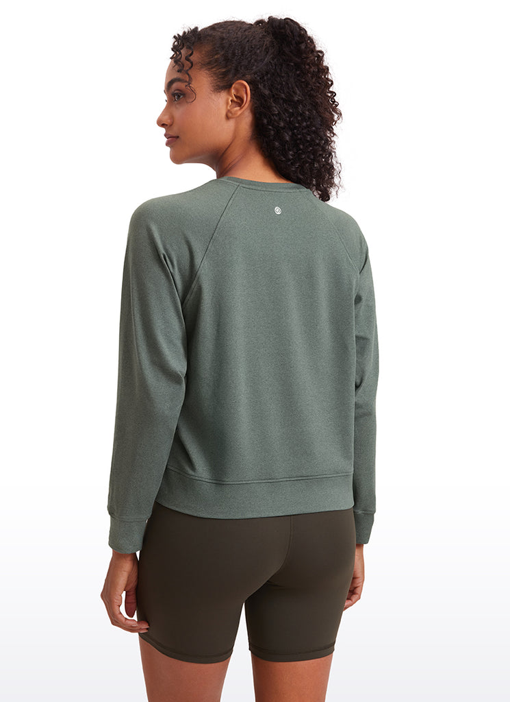 CRZ YOGA Women Casual Lightweight Relaxed Fit Long Sleeves Crew Neck Mojave Tan