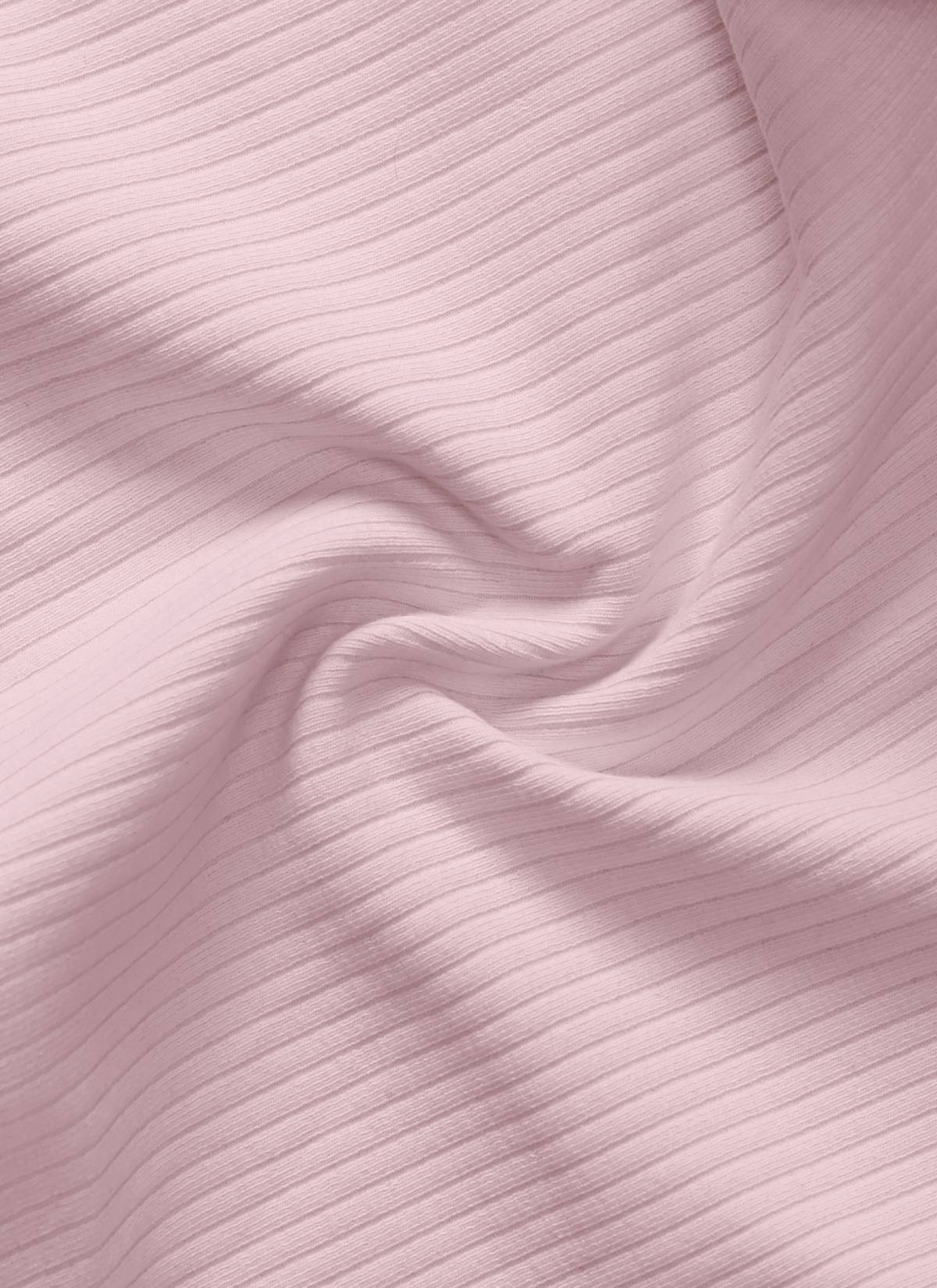 CRZ YOGA Women Longline U Neck Medium Impact Ribbed Sports Bras Pink Haze @model_info:Haze