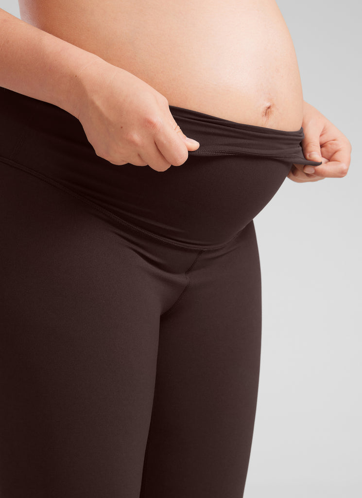 CRZ YOGA Women's Maternity Leggings Super High Rise Butterluxe 25'' Hot Fudge Brown