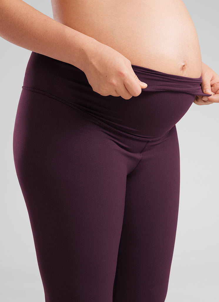 CRZ YOGA Women's Maternity Leggings Super High Rise Butterluxe 25'' Deep Purple