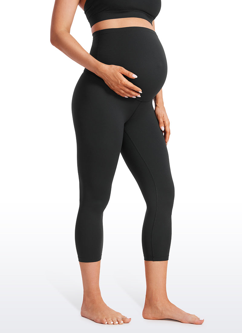 CRZ YOGA Women's Maternity Leggings Super High Rise Butterluxe 21'' Black