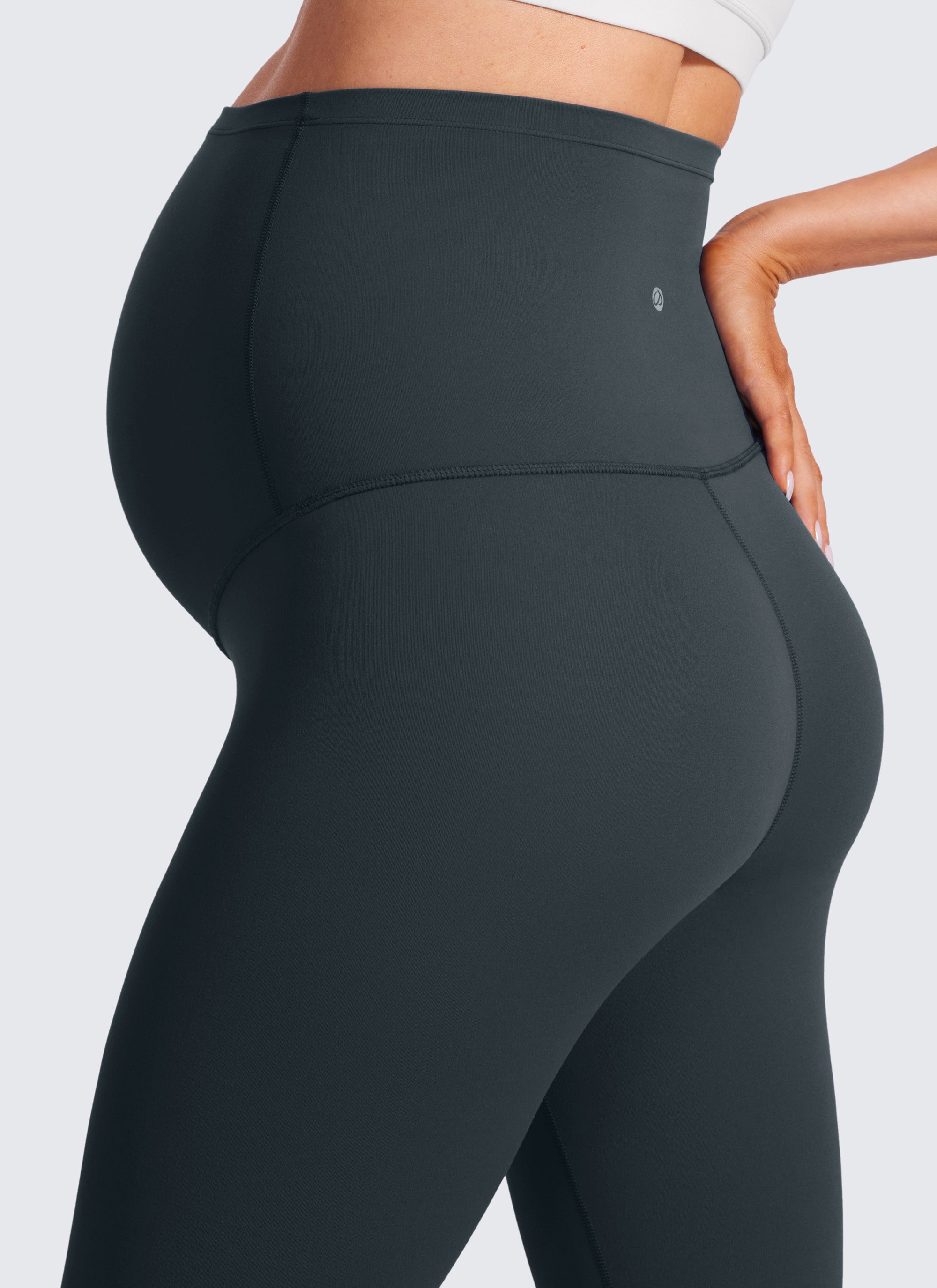 CRZ YOGA Women's Maternity Leggings Super High Rise Butterluxe 21'' True Navy