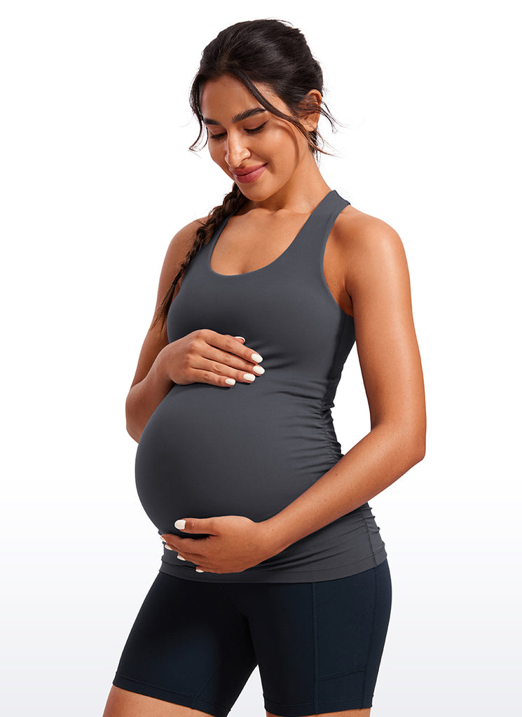 CRZ YOGA Women's Butterluxe Yoga Maternity Tank Top Racerback Strawberry Pink