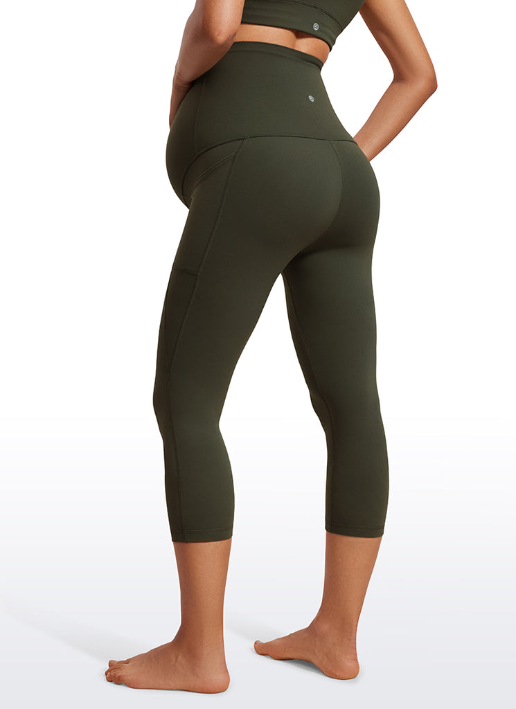CRZ YOGA Womens Butterluxe Maternity Leggings with Pockets 21" Black