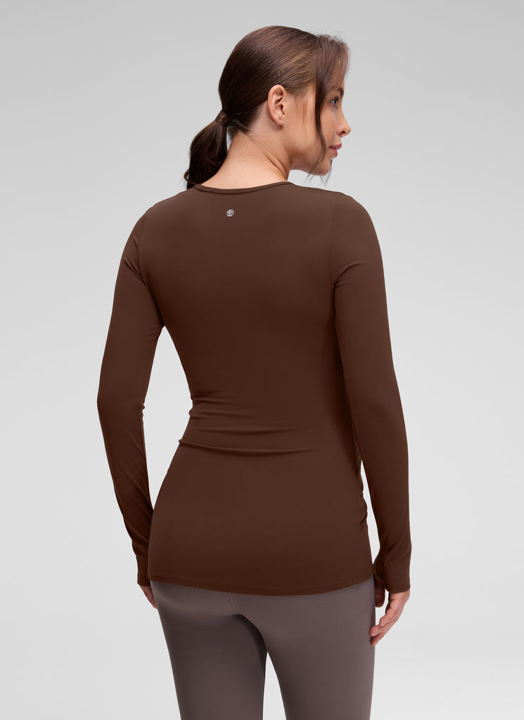 CRZ YOGA Women Butterluxe Long Sleeve Maternity Crewneck Pregnancy Top Green Palm Court