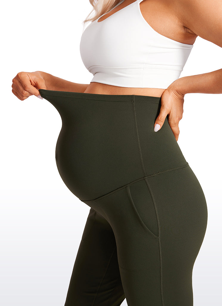 CRZ YOGA Women's Maternity Joggers Pockets Butterluxe 27'' True Navy