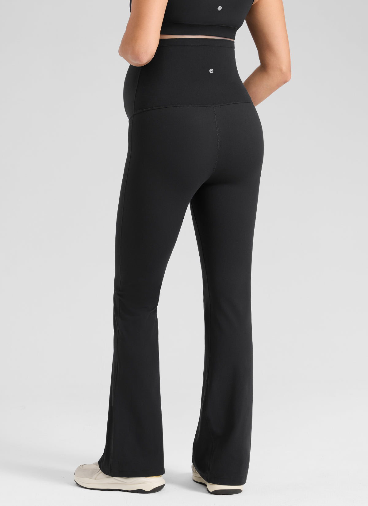 CRZ YOGA Women's Butterlift Maternity Super High Rise Flare Leg Legging Black