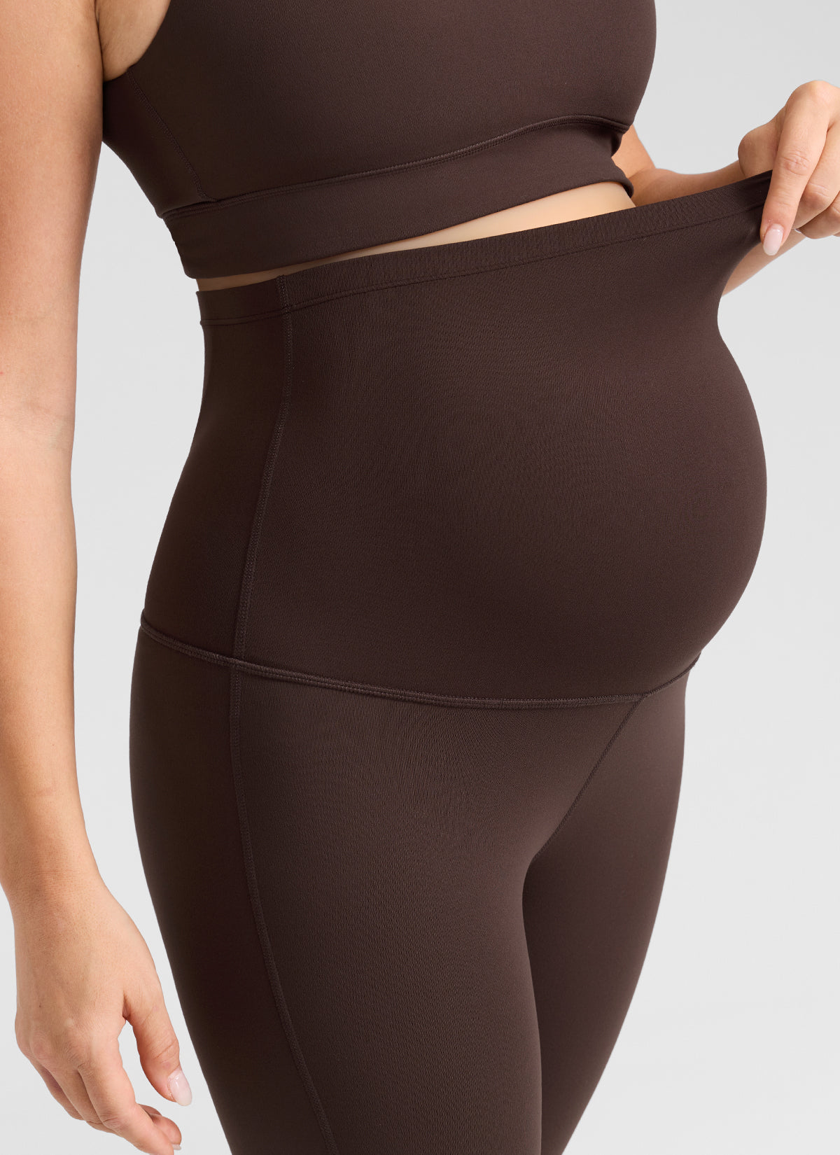 CRZ YOGA Women's Butterlift Maternity Super High Rise Flare Leg Legging Hot Fudge Brown