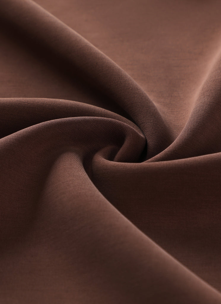 CRZ YOGA Womens SoftAura Basic Casual Sweat Shirt Crew Neck Pullover Coffee Brown